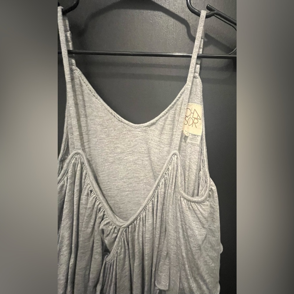 Chaser slevveless Gray Ruffle Tank… - Picture 5 of 6